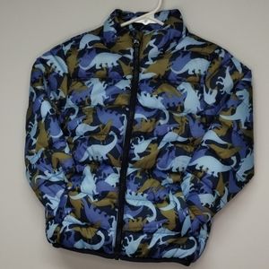 Blue Dinosaur Puffer coat